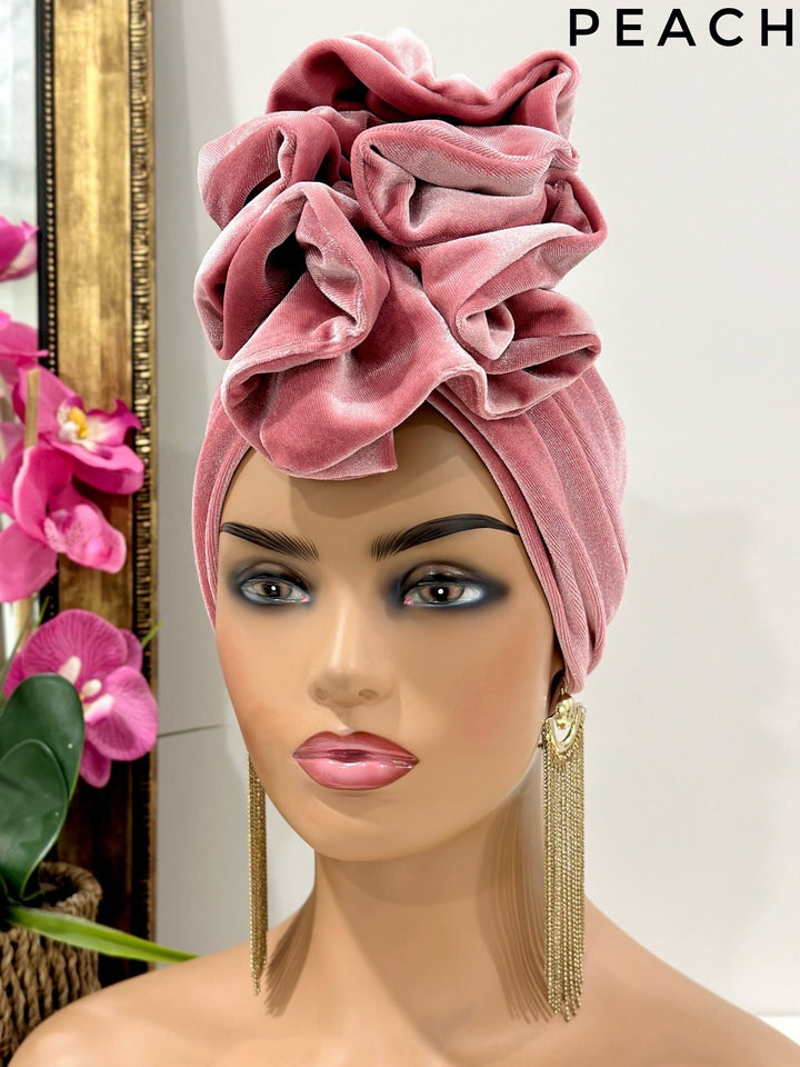 Demi Velvet Ruffle Turban - Mudvii
