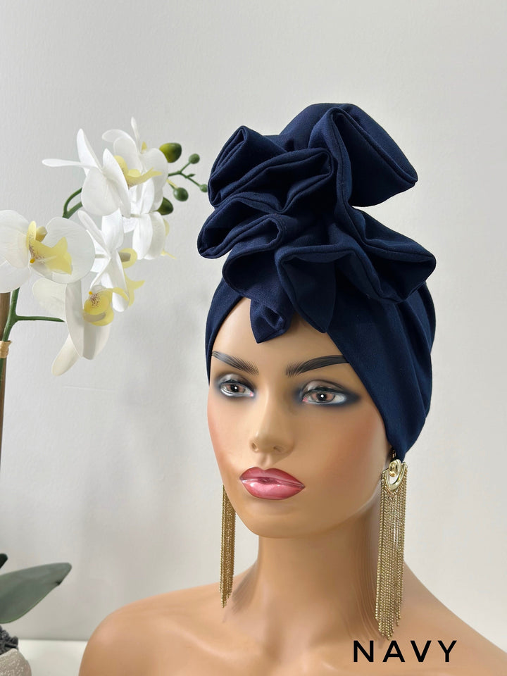 Seye Ruffle Turban Hat - Handmade women's ruffle hat