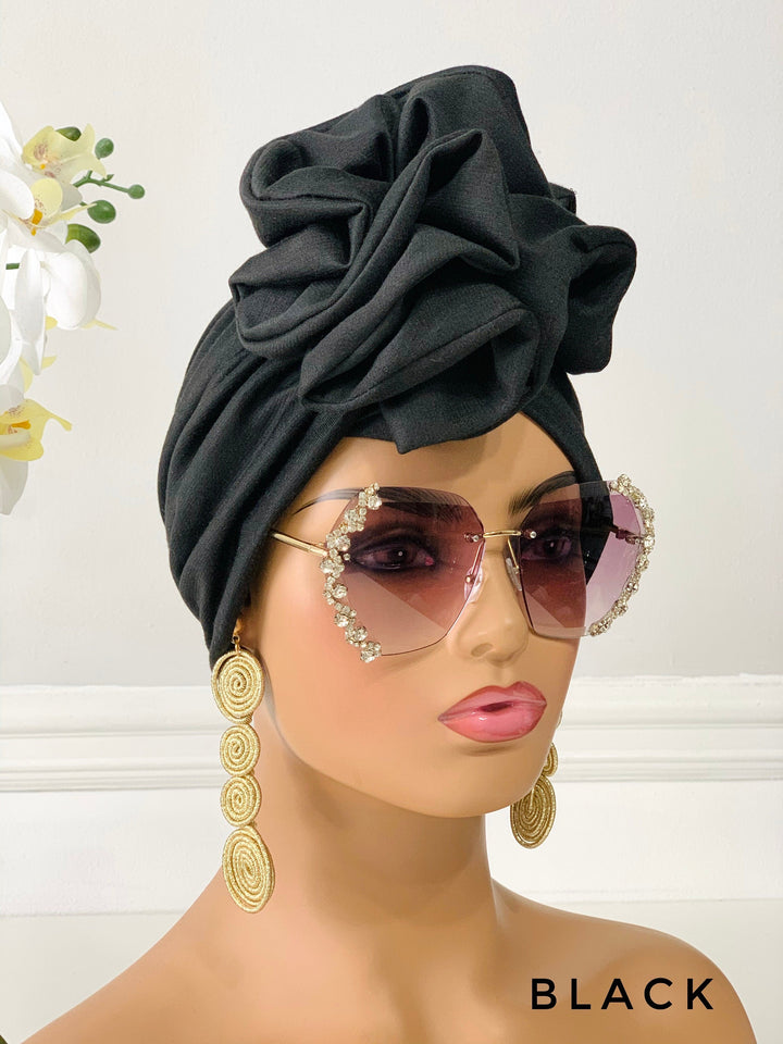 Seye Ruffle Turban Hat - Handmade women's ruffle hat