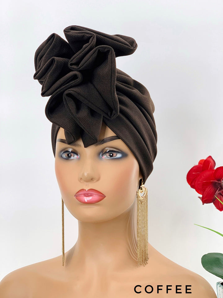 Seye Ruffle Turban Hat - Handmade women's ruffle hat