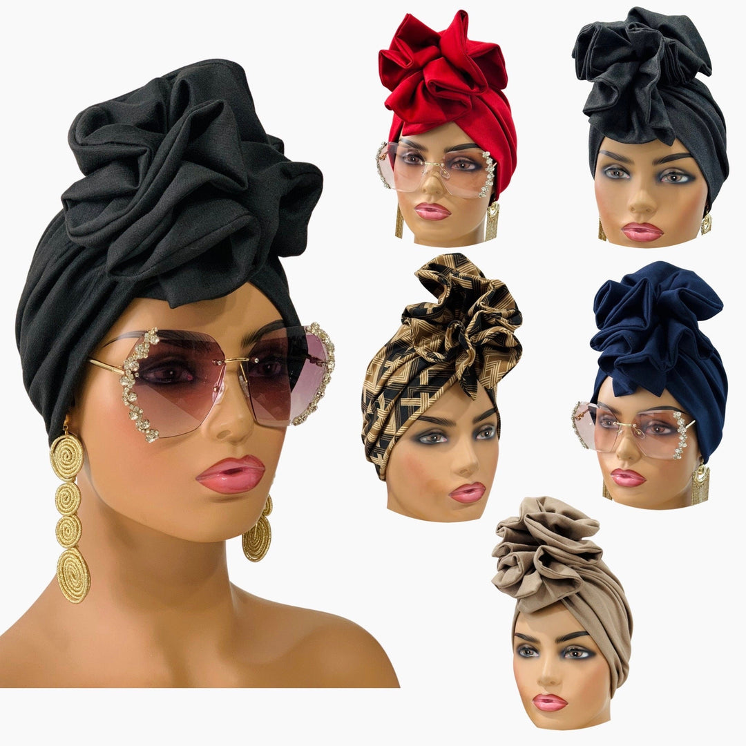Seye Ruffle Turban Hat - Handmade women's ruffle hat