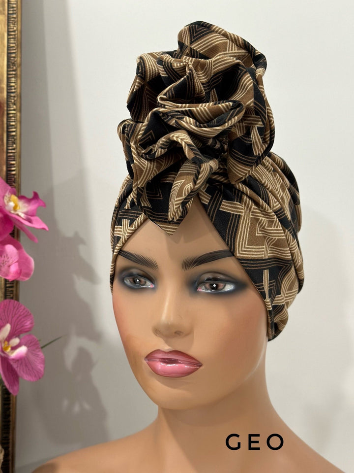 Seye Ruffle Turban Hat - Handmade women's ruffle hat