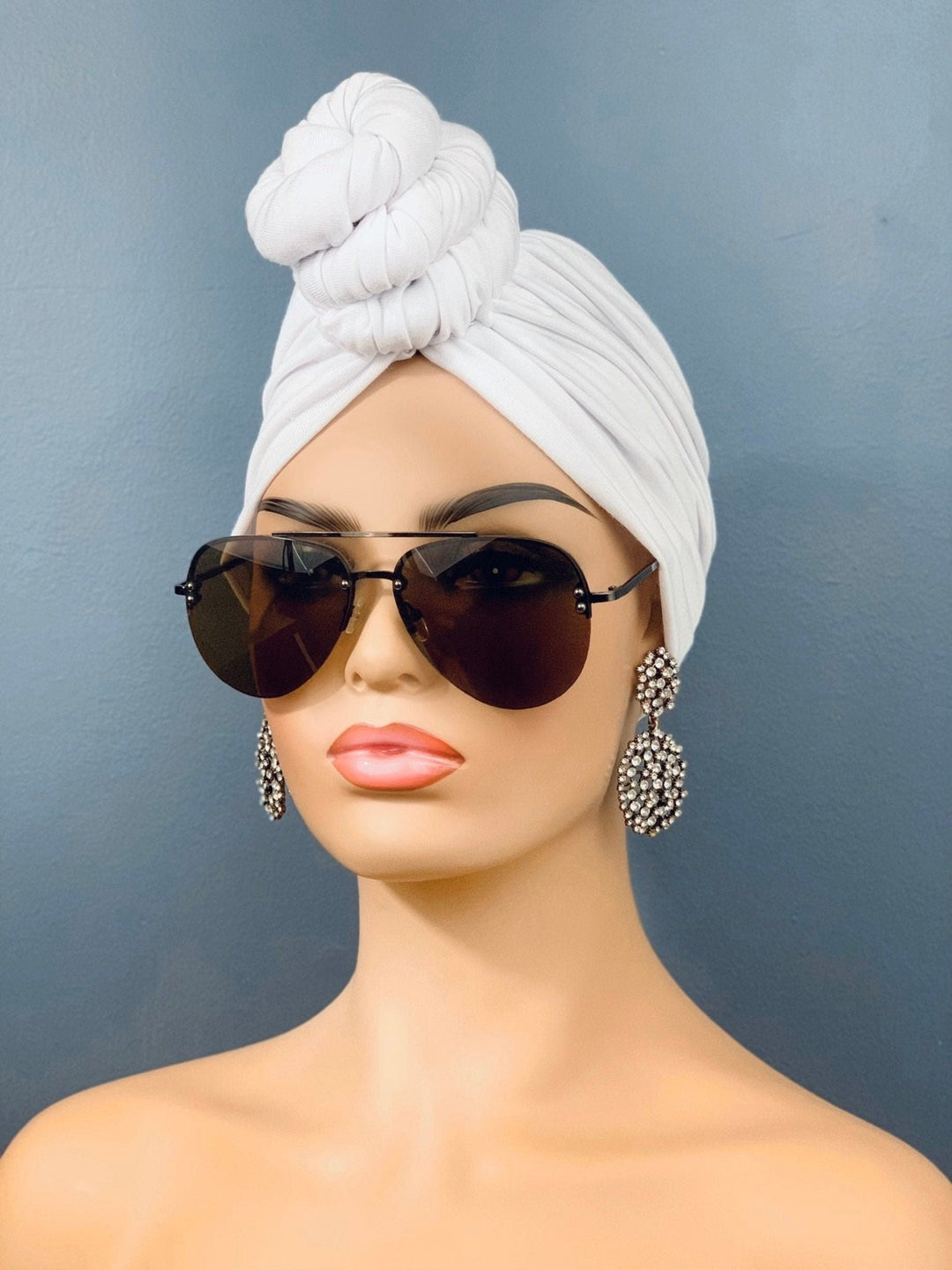 Fifen White Pre-tied Turban - Mudvii