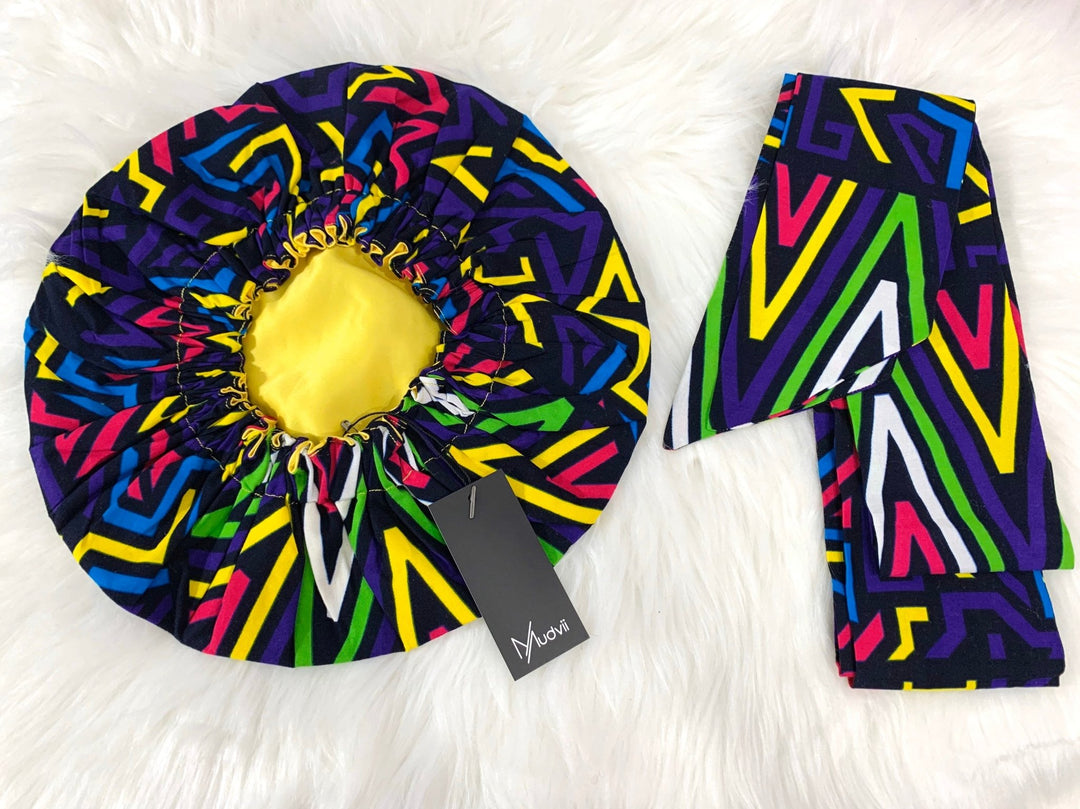 Somto 2-Piece Satin Lined Head Wrap - African Head Wrap