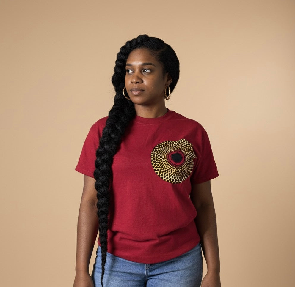 Red Unisex Circle-Design Tee