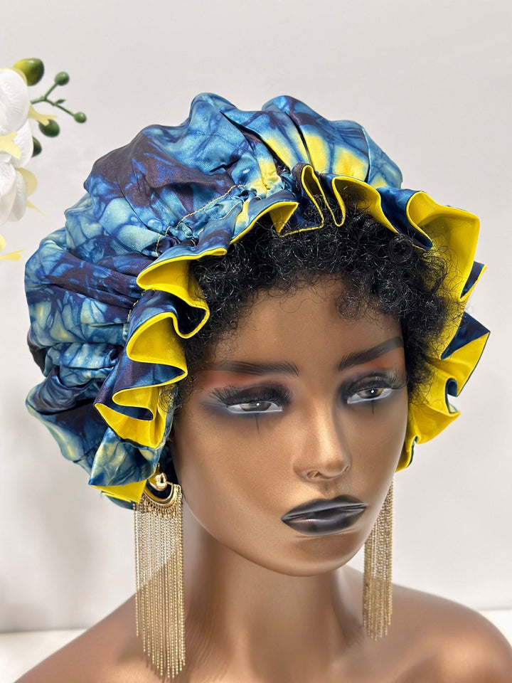 Adire Satin Bonnets - Mudvii