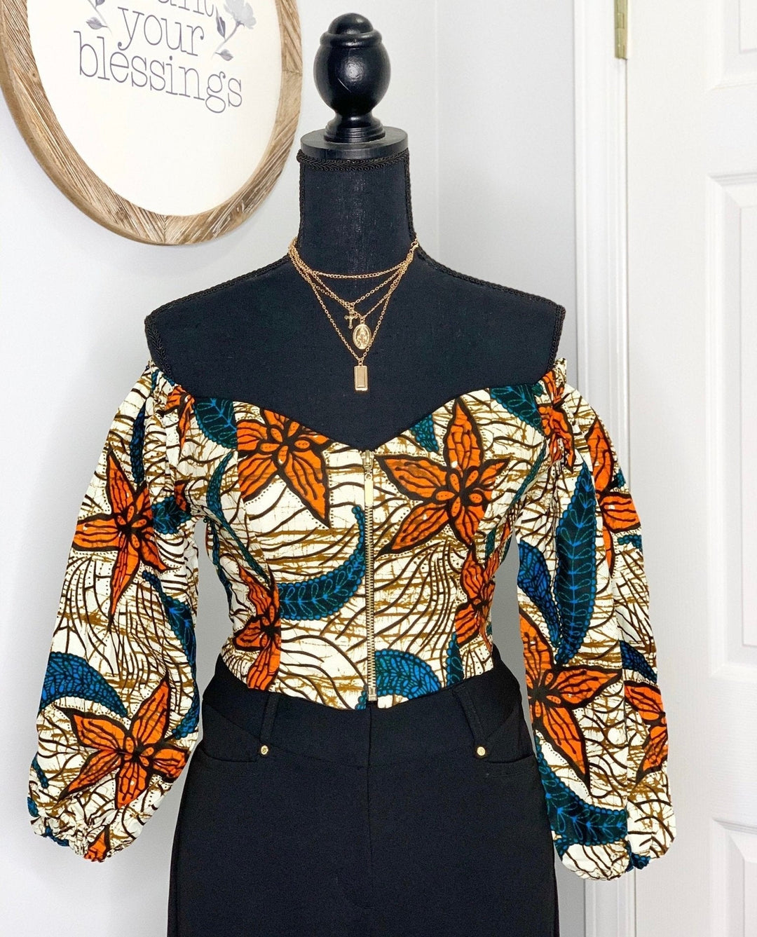 African Print Crop Top - Mudvii