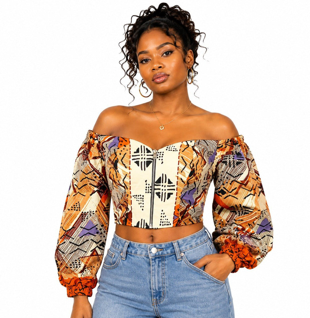 African Print Crop Top - Mudvii