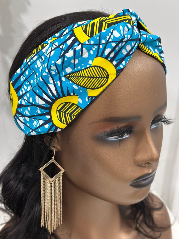 Aria African Print Satin Headband - Mudvii