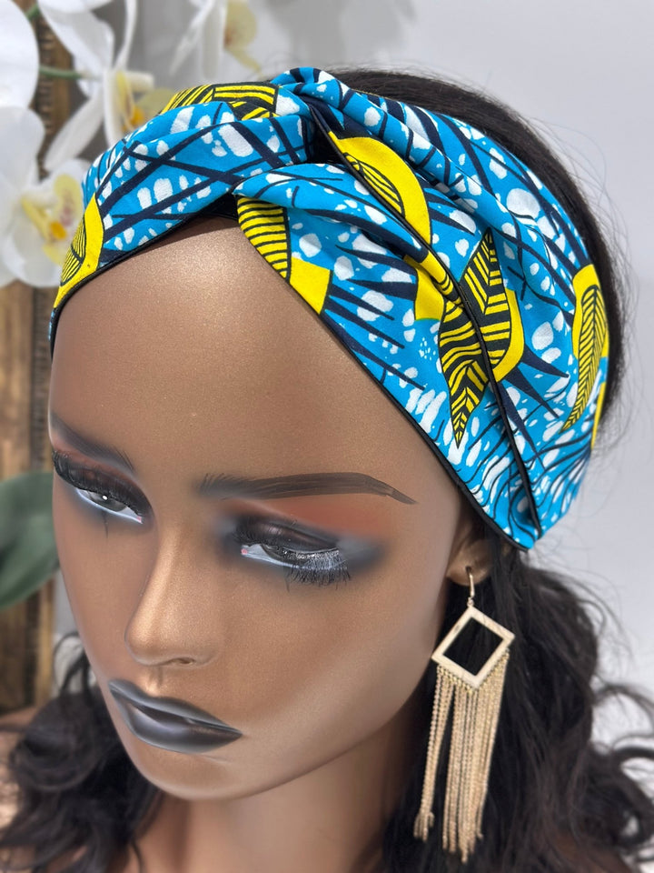 Aria African Print Satin Headband - Mudvii