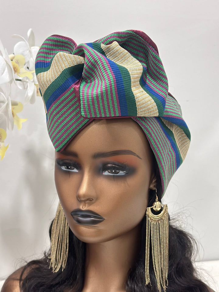 Aso - Oke Wired Headband - Mudvii