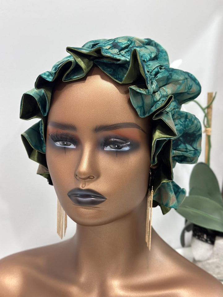 Bisi Adire Silk/Satin Bonnet - Mudvii