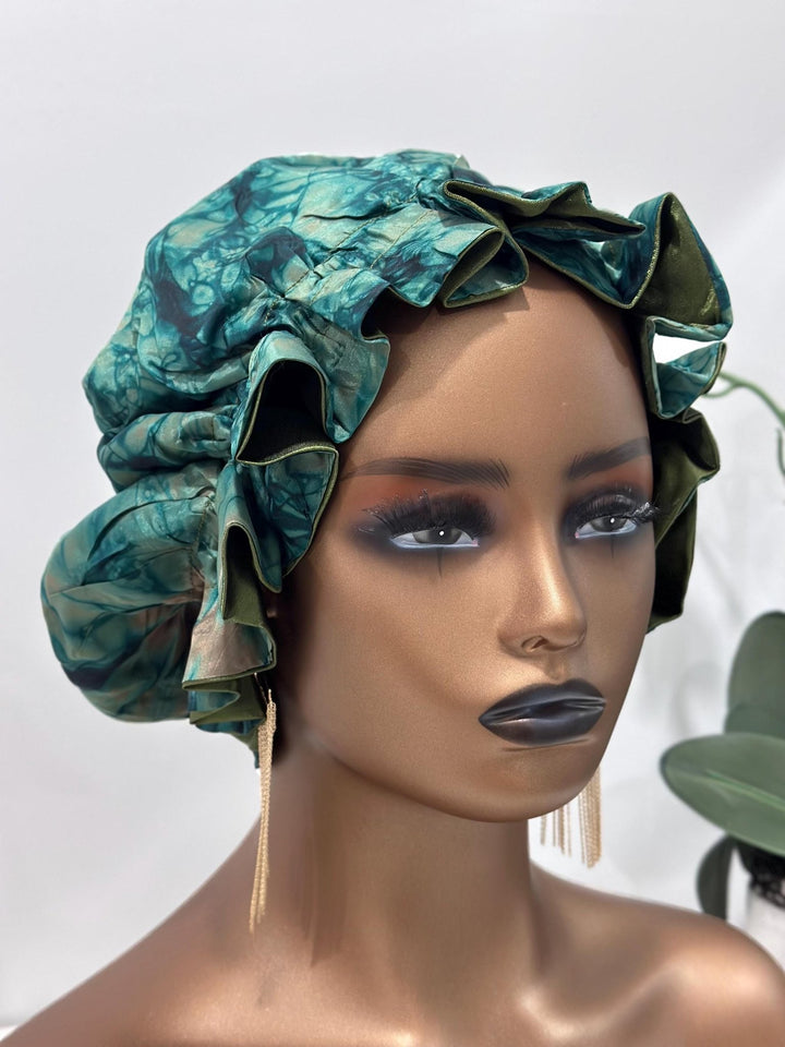 Bisi Adire Silk/Satin Bonnet - Mudvii