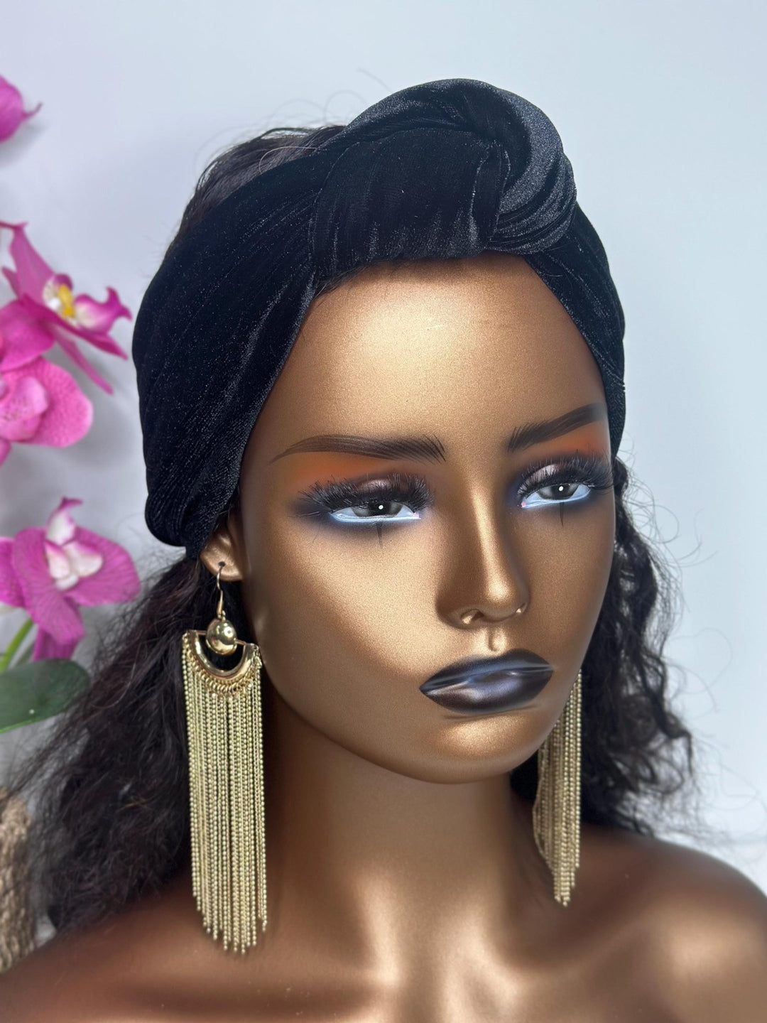 Black Velvet Knotted Headband - Mudvii