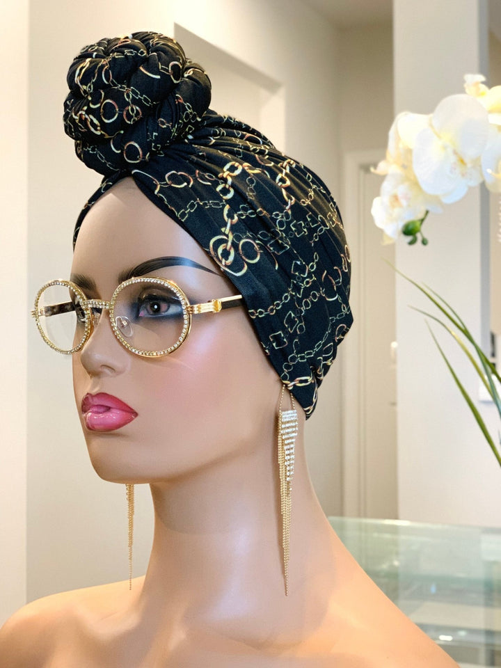 Chain Design Pretied Head Wrap - Stylish turban for women