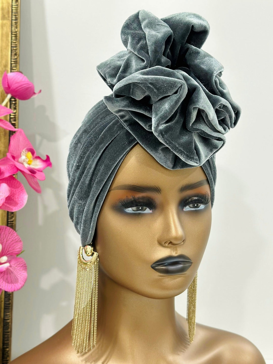 Demi Velvet Ruffle Turban - Mudvii