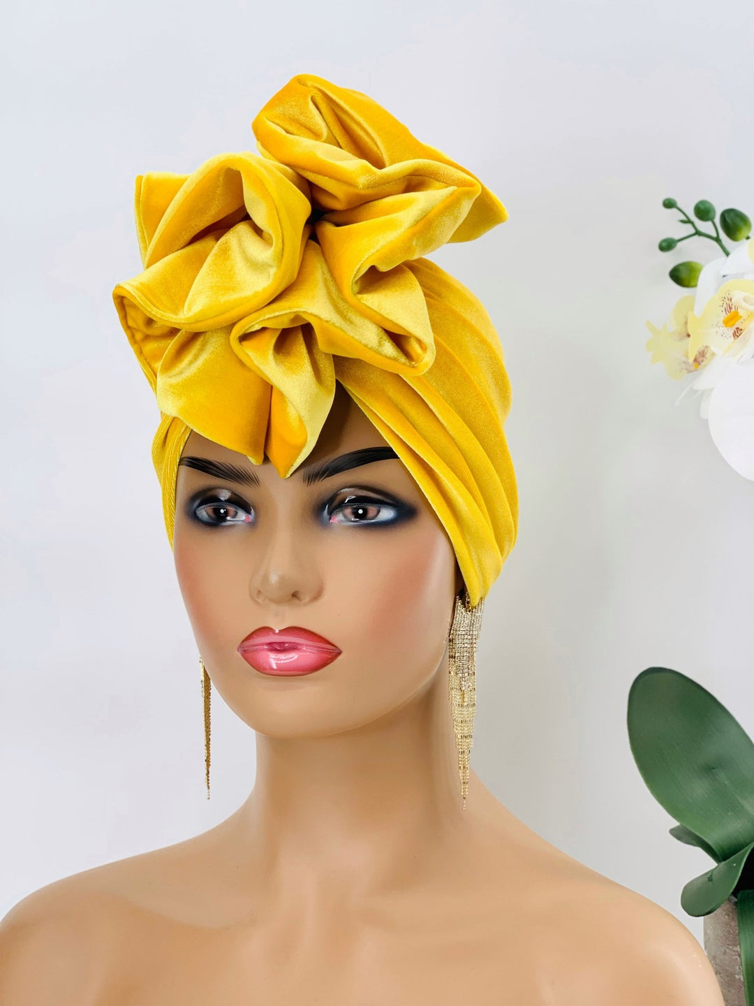 Demi Velvet Ruffle Turban - Mudvii