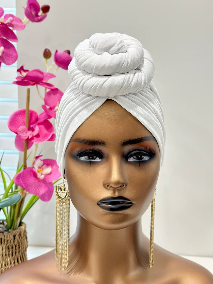 Fifen - White Pre - tied Turban - Mudvii