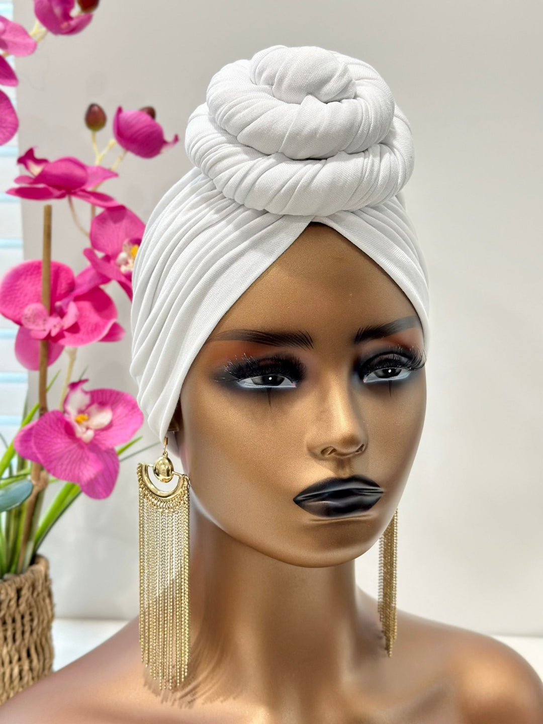 Fifen - White Pre - tied Turban - Mudvii