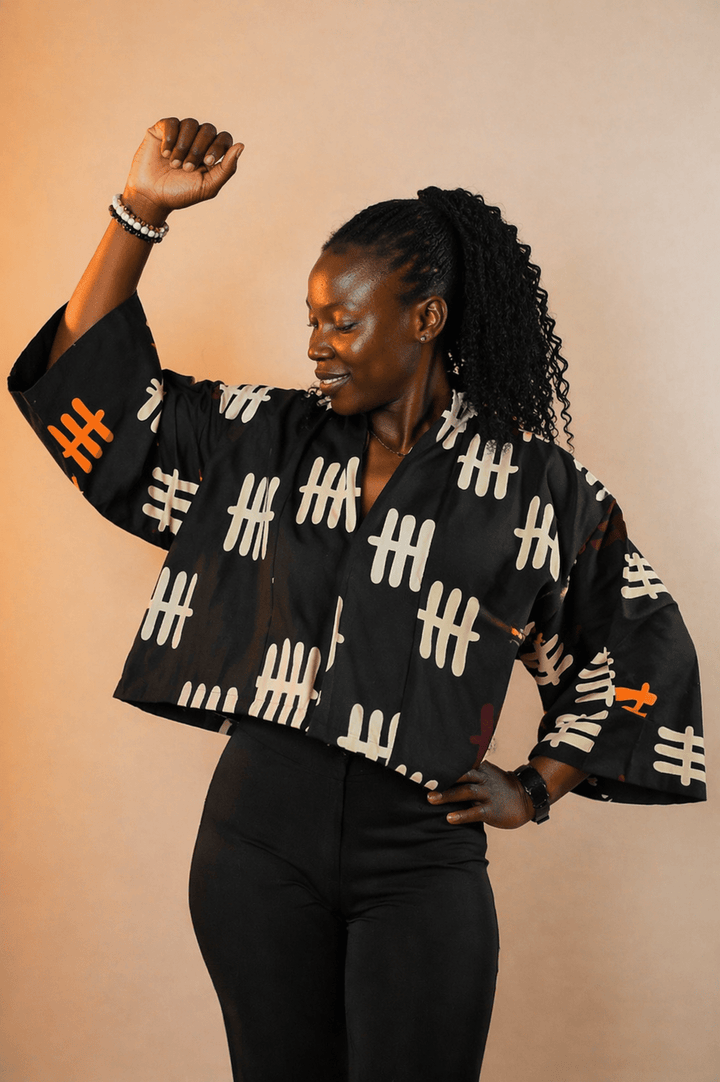 Kimono Print Crop Top - Mudvii