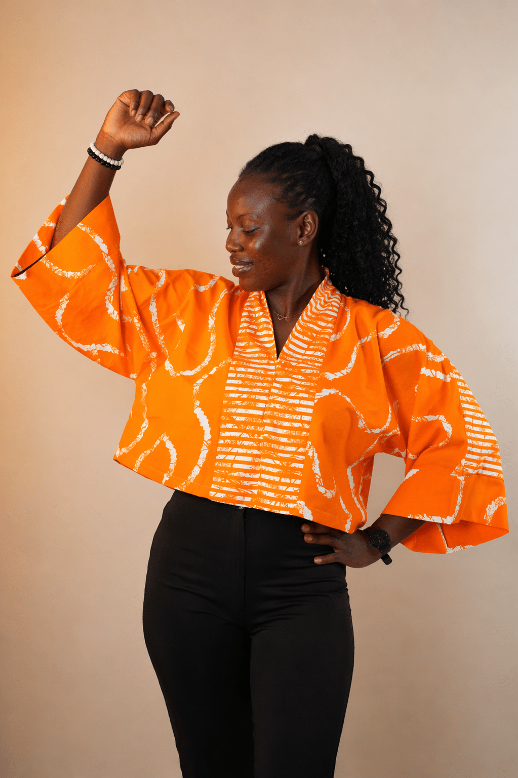 Kimono Print Crop Top - Mudvii