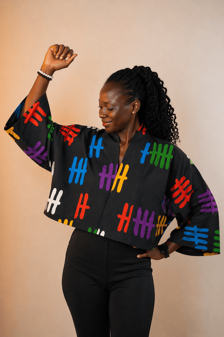 Kimono Print Crop Top - Mudvii