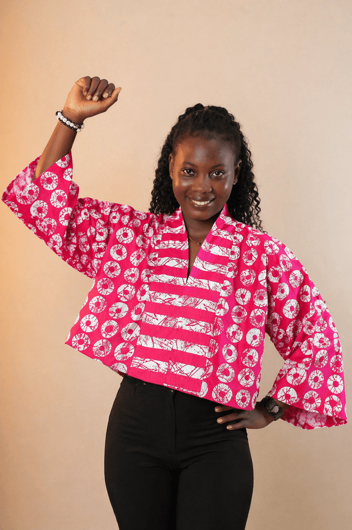 Kimono Print Crop Top - Mudvii