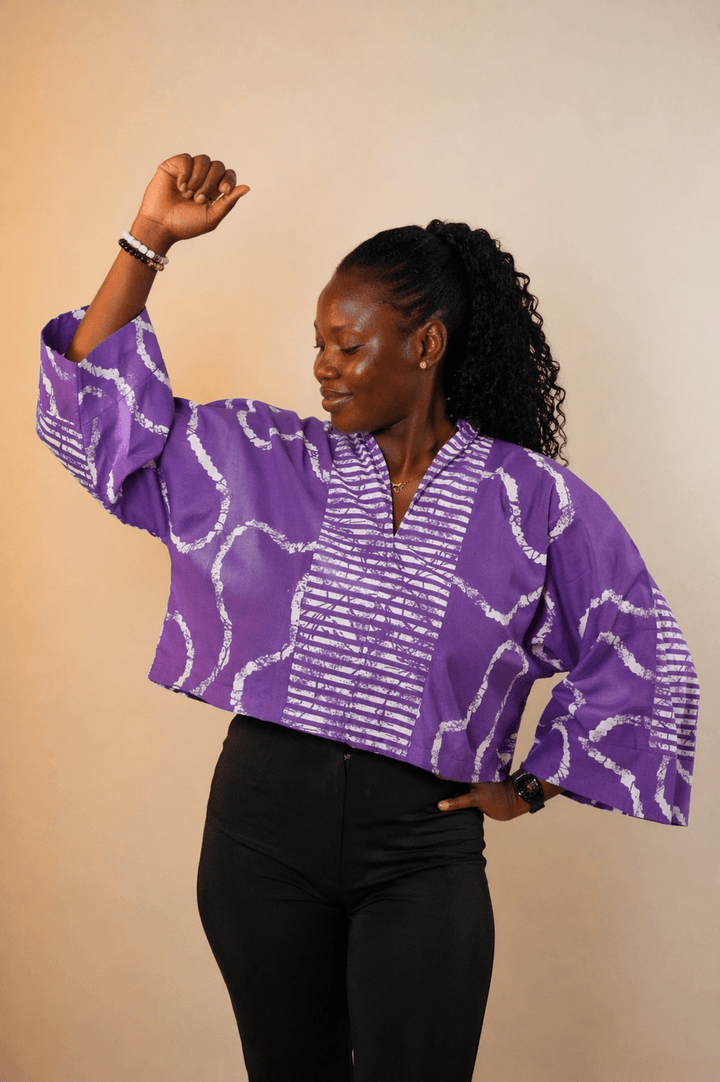 Kimono Print Crop Top - Mudvii