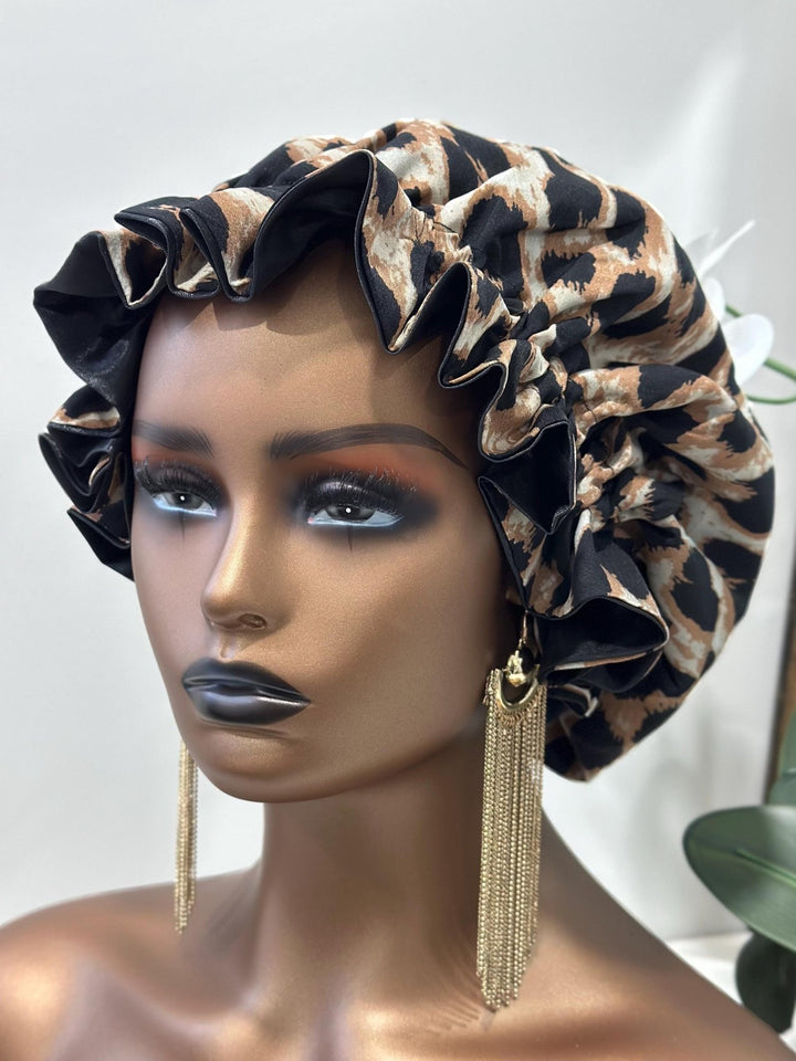 Leopard Satin Bonnet - Mudvii