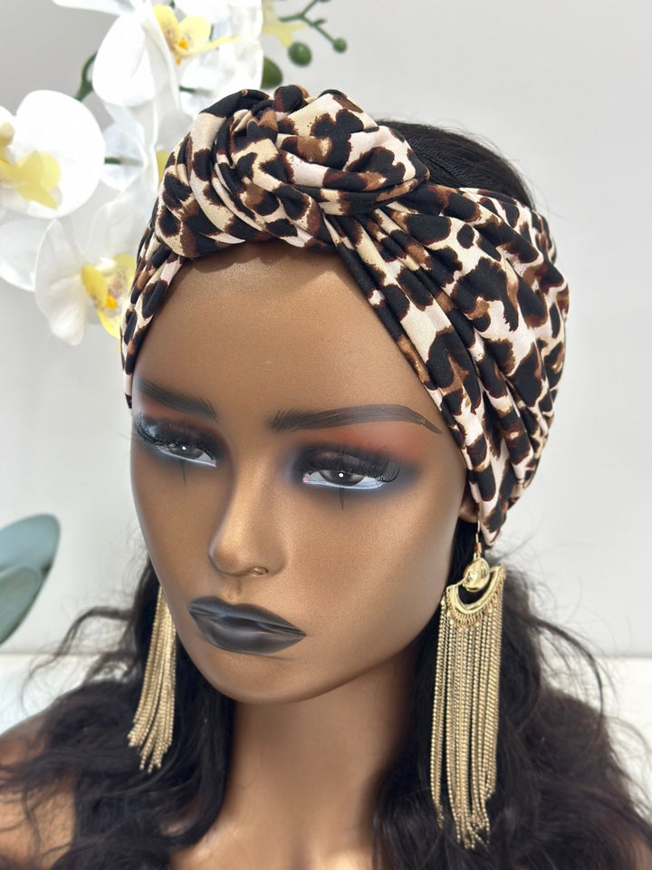 Print Knotted Wide Headband - Mudvii