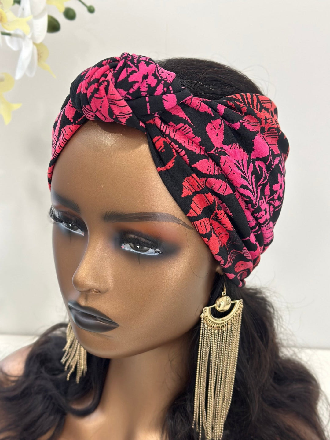 Print Knotted Wide Headband - Mudvii