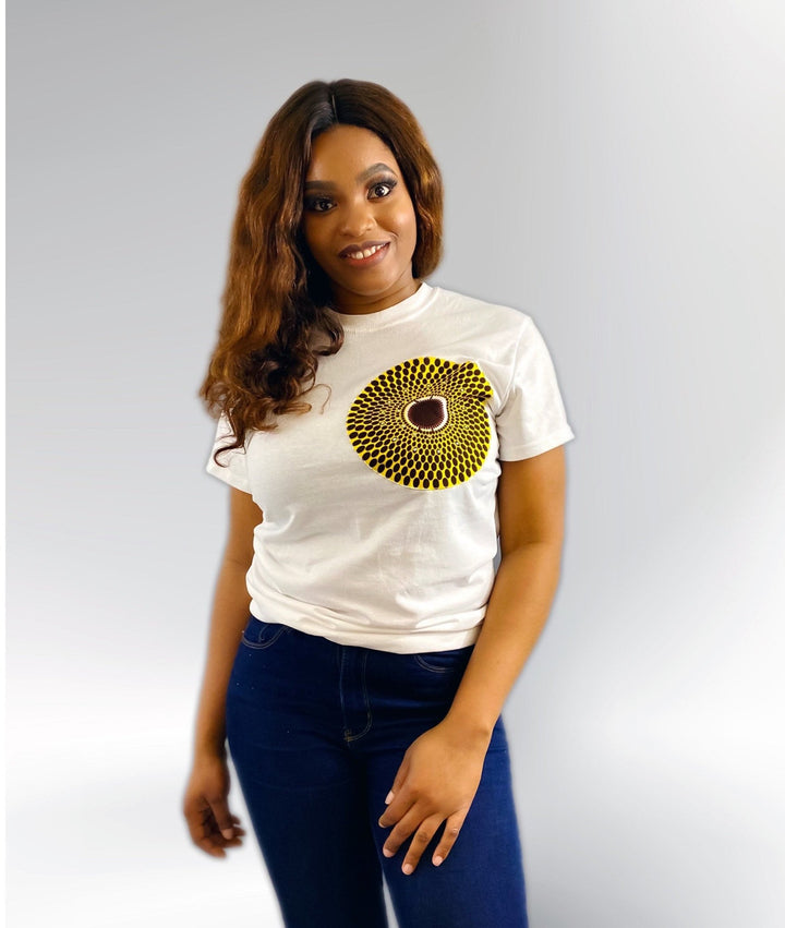 White Unisex African Print T-Shirt - Mudvii