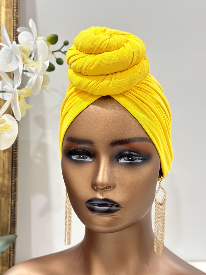 Yellow Pre - Tied Turban - Mudvii