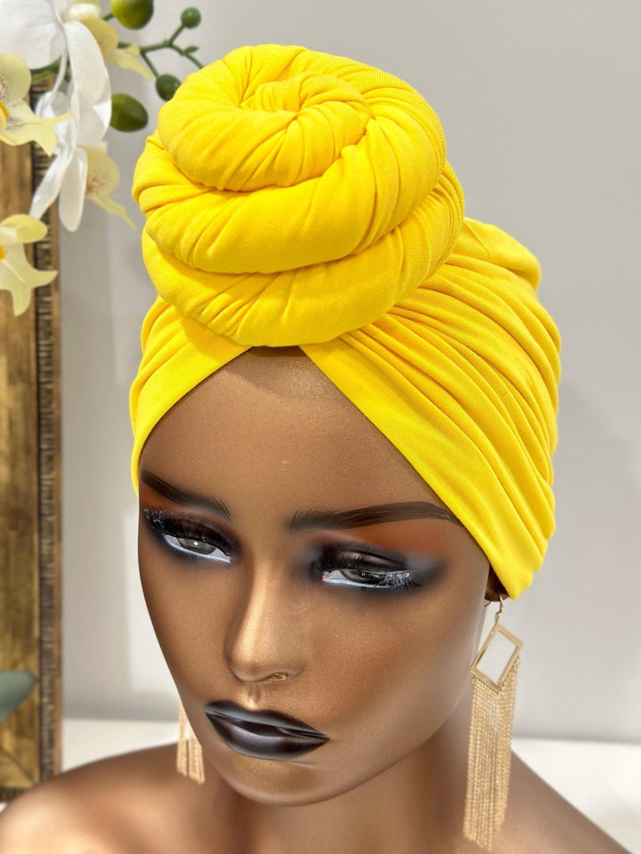 Yellow Pre - Tied Turban - Mudvii