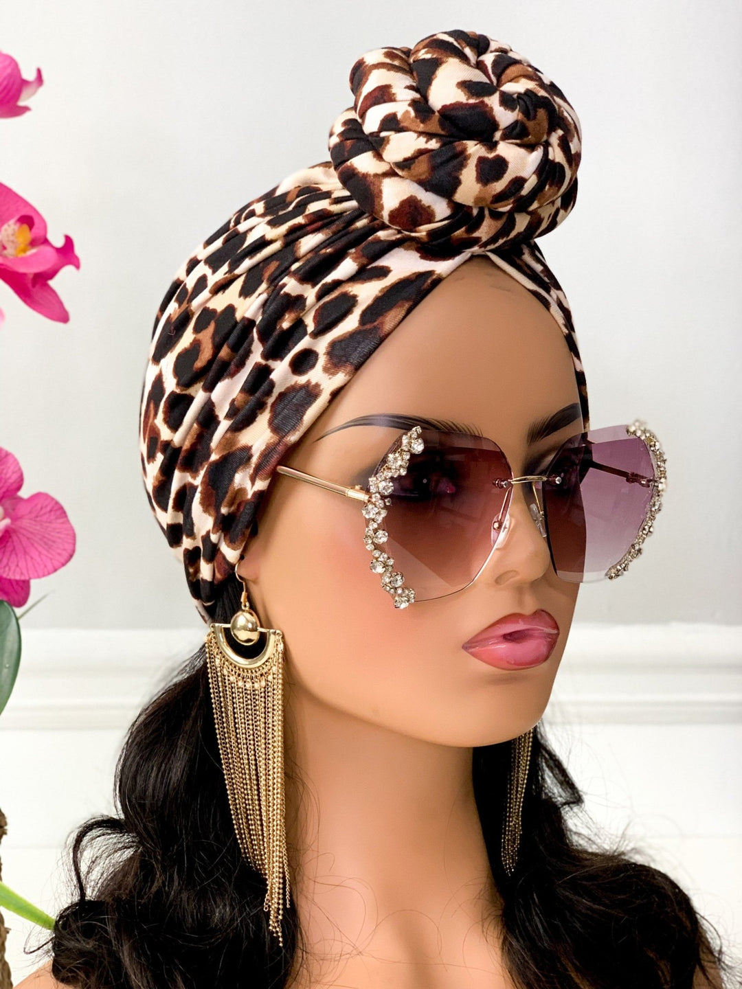 Zoe Pretied Headwrap - Lightweight animal print head wrap