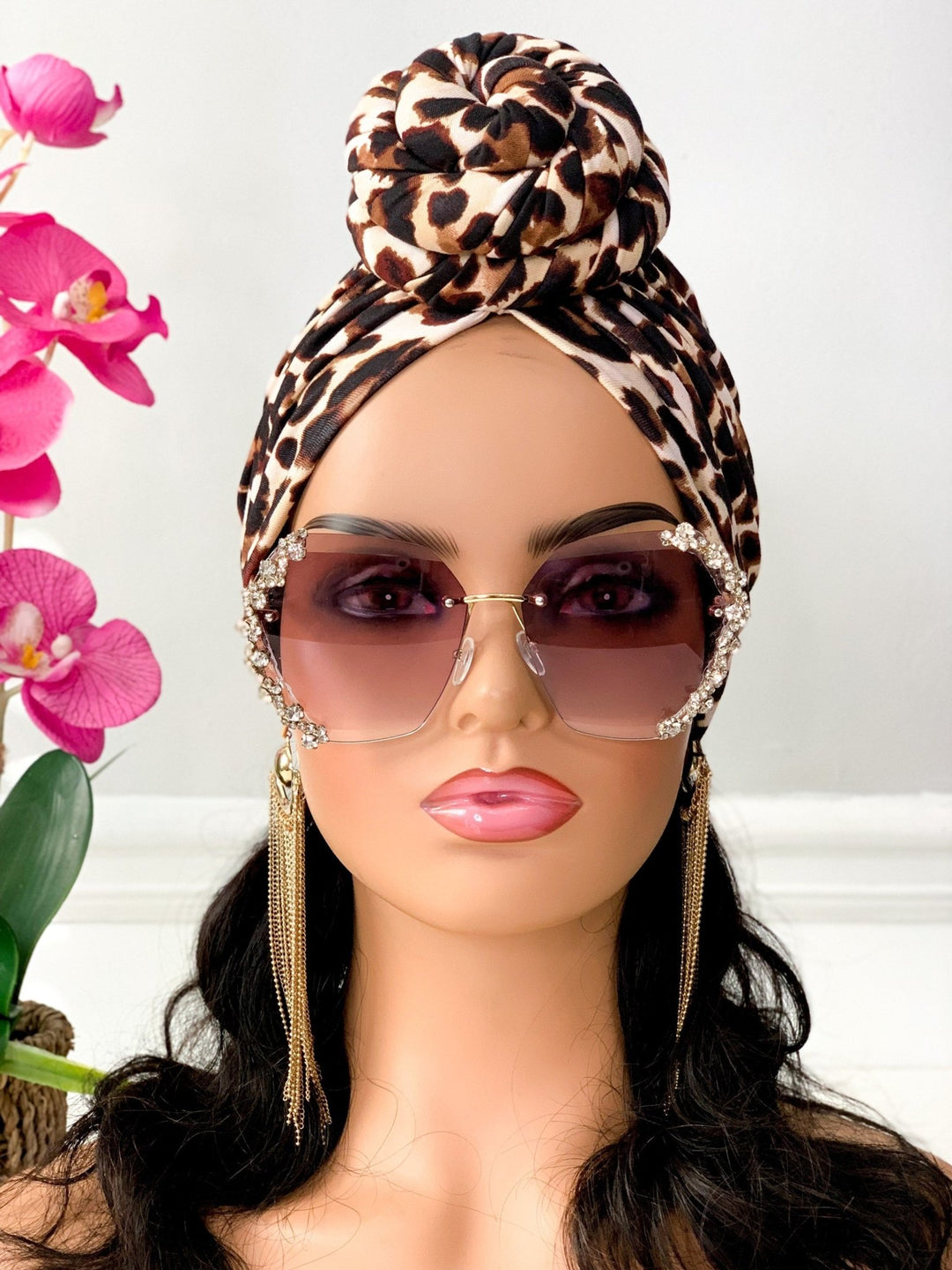 Zoe Pretied Headwrap - Lightweight animal print head wrap