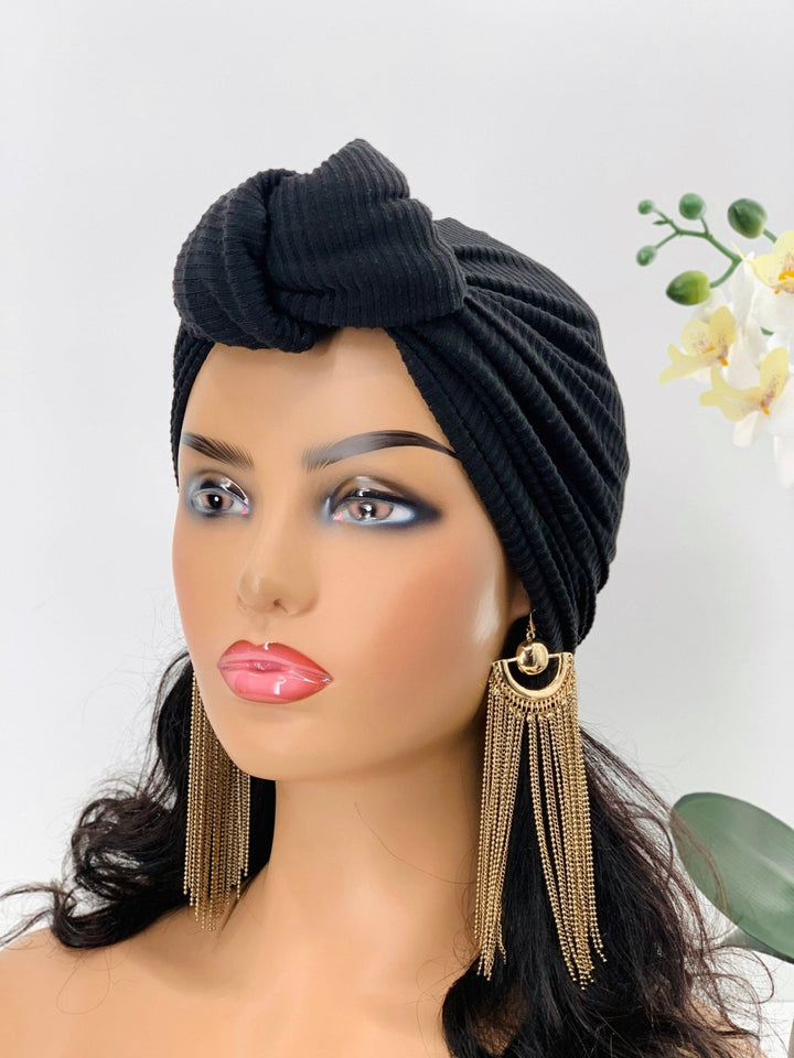 Lade Ribbed Pretied Knotted Turban - Mudvii