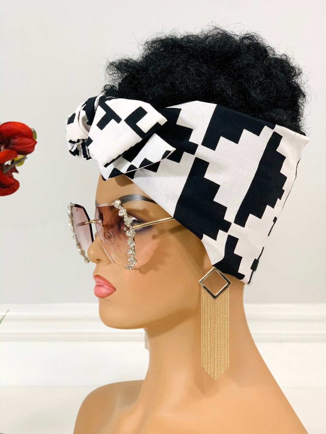Lily African Print Satin-Lined Headwrap - Mudvii