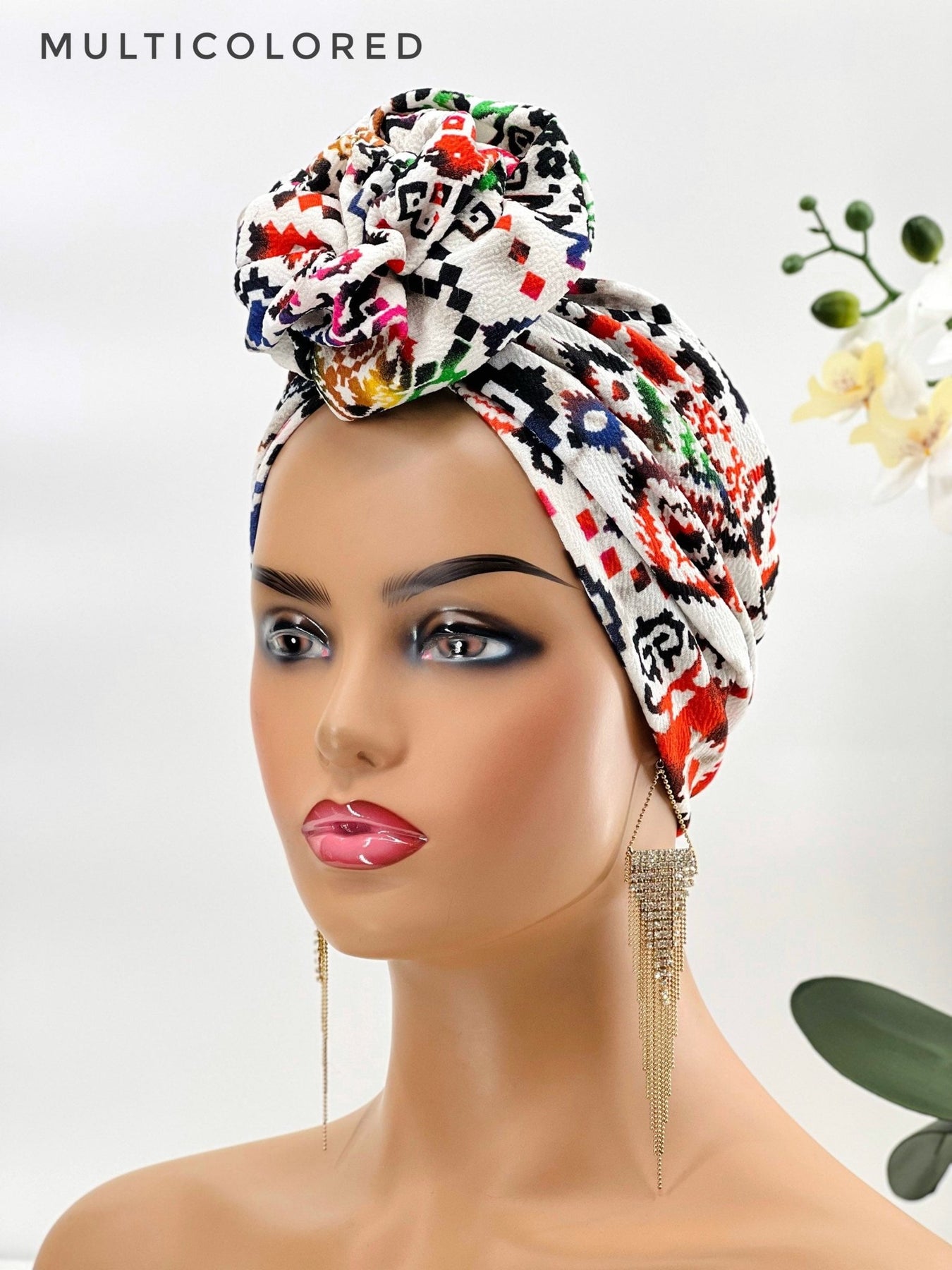 Mofe Pretied Flower-Design Turban – Mudvii
